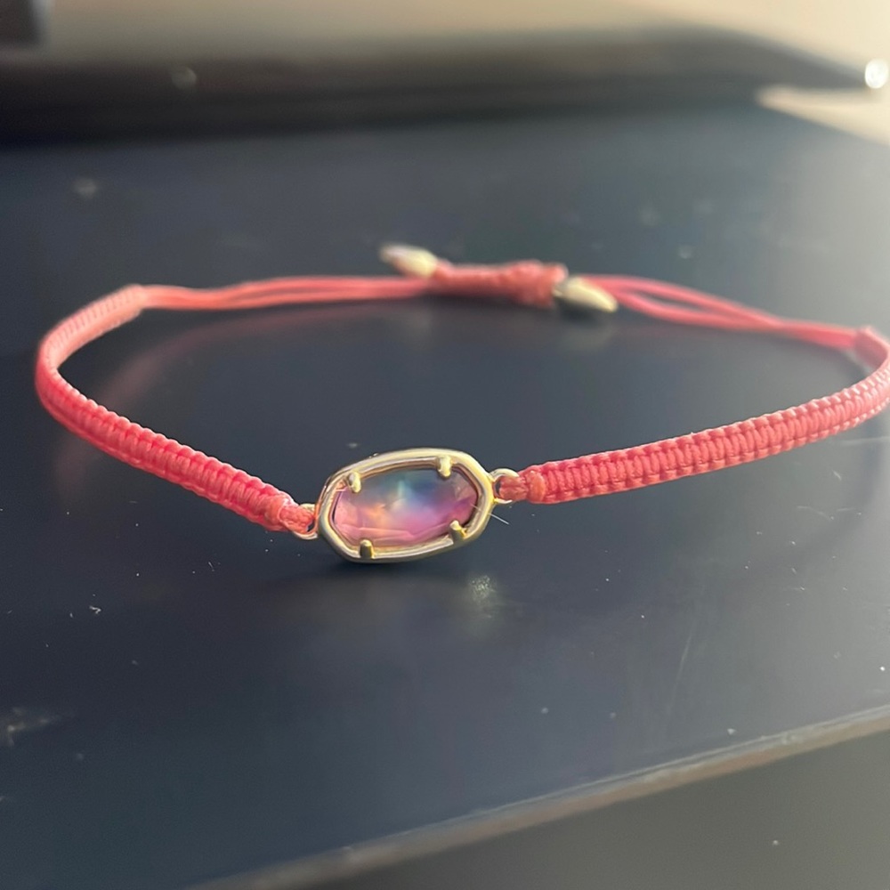 Kendra Scott Grayson pink cord friendship bracelet watercolor